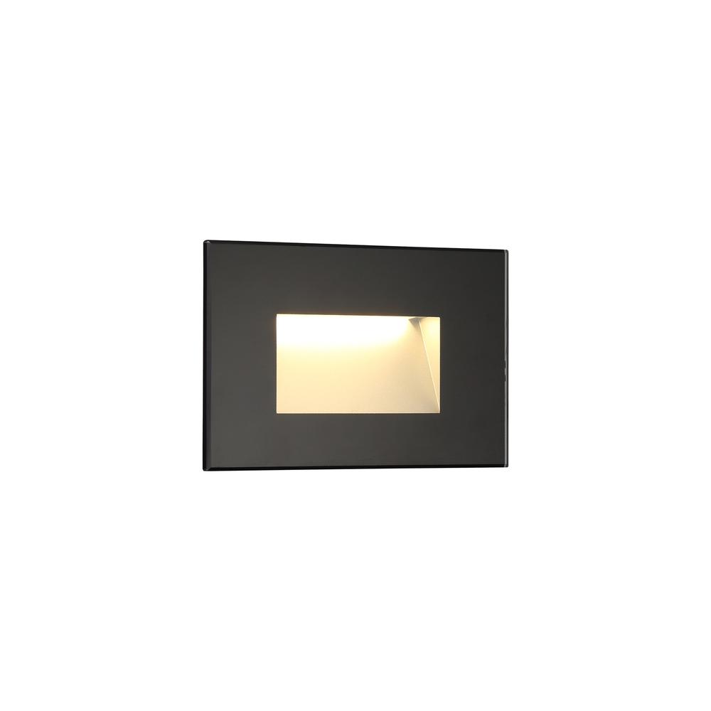 Luxuria * Luxeon Recessed Rectangle Glass Fronted Wall Light 1x3.3W LED 3000K 145lm IP65 Black