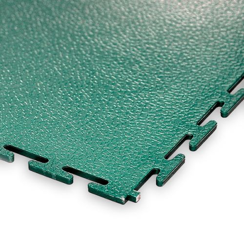 Garage Floor Tiles, 7mm Thick PVC - Smooth Texture-Green