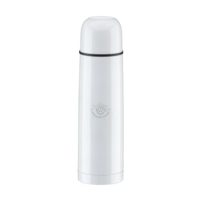 THERMOCOLOUR RCS RECYCLED STEEL 500 ML THERMO BOTTLE in White.