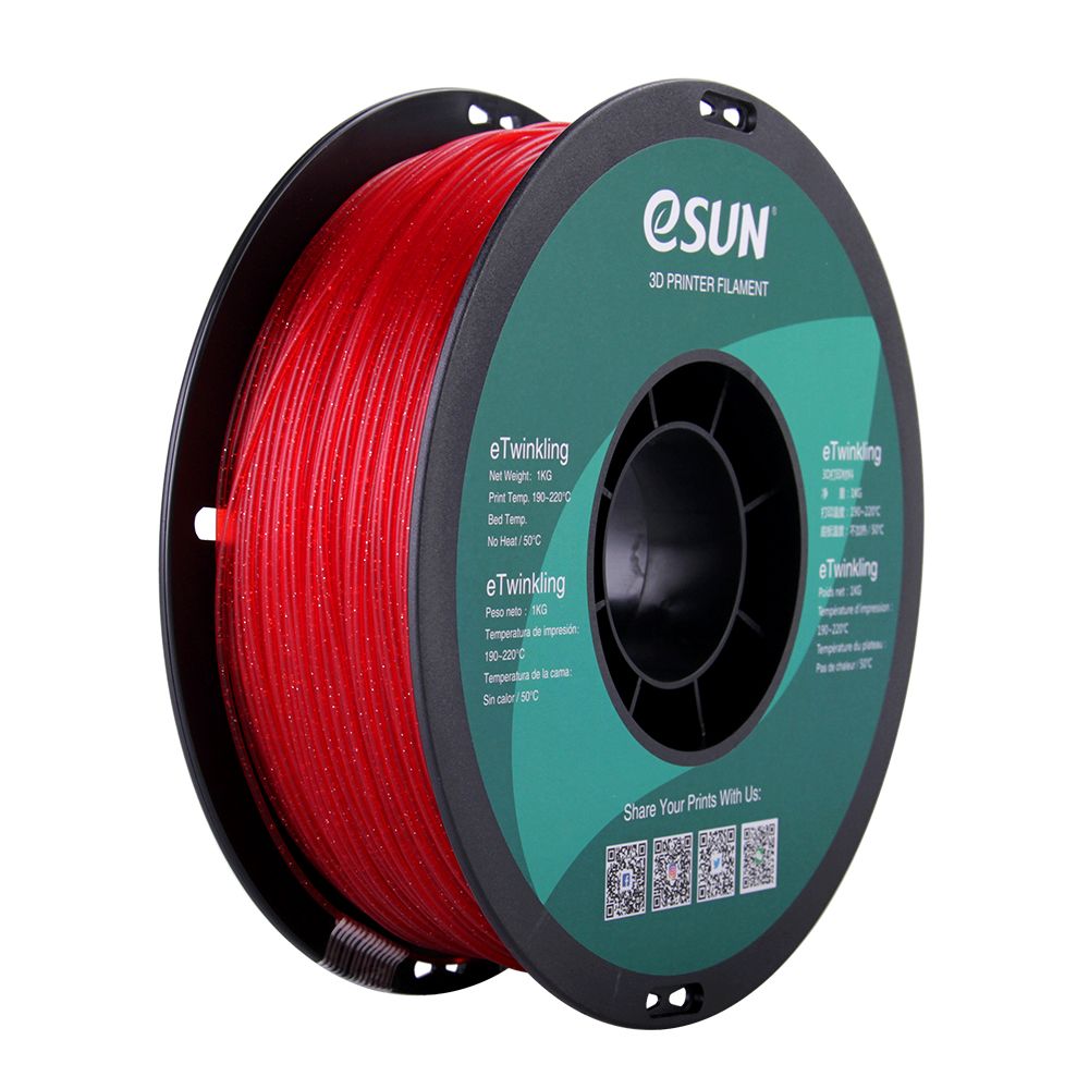 eSUN eTwinkle PLA Red 1.75mm 1Kg 3D Printing filament