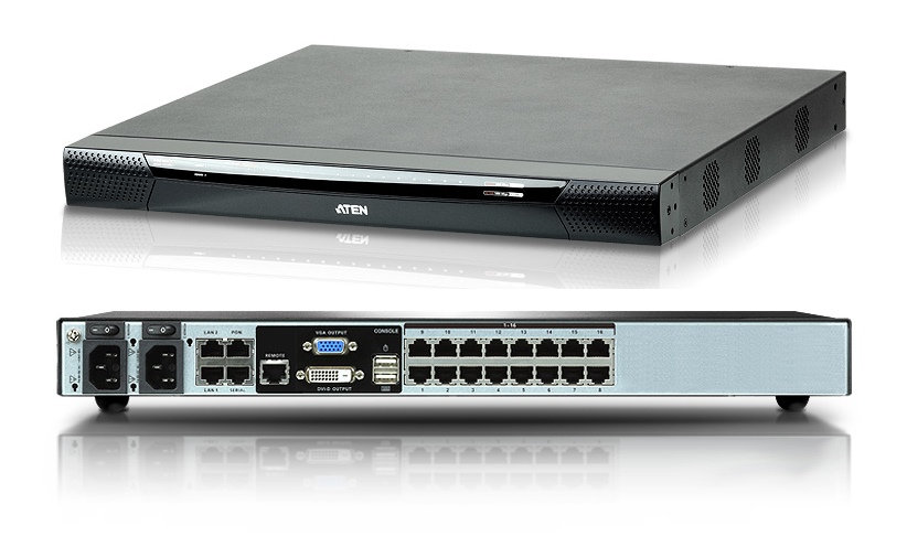 KN4116VA - Aten - 1-Local/4-Remote Access 16-Port Cat 5 KVM over IP Switch with Virtual Media & Panel Array Mode, 1920 x 1200 (KN Range)