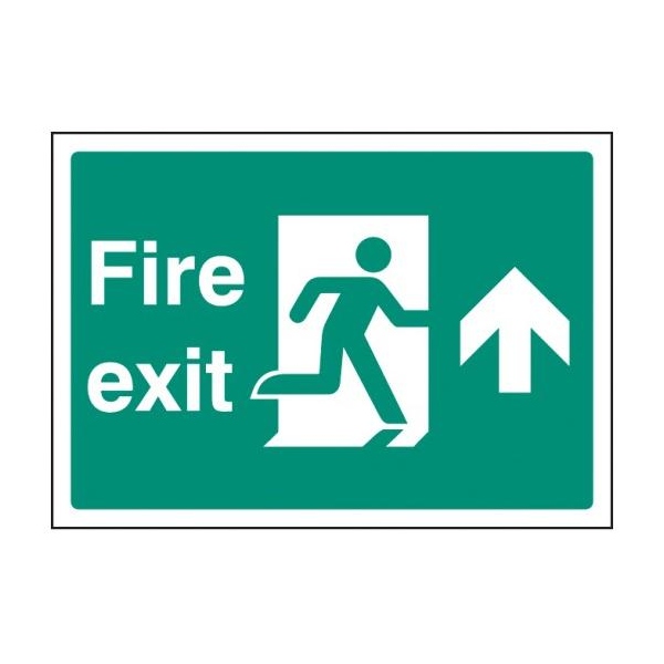 Fire Exit Up - A4 Rigid Plastic