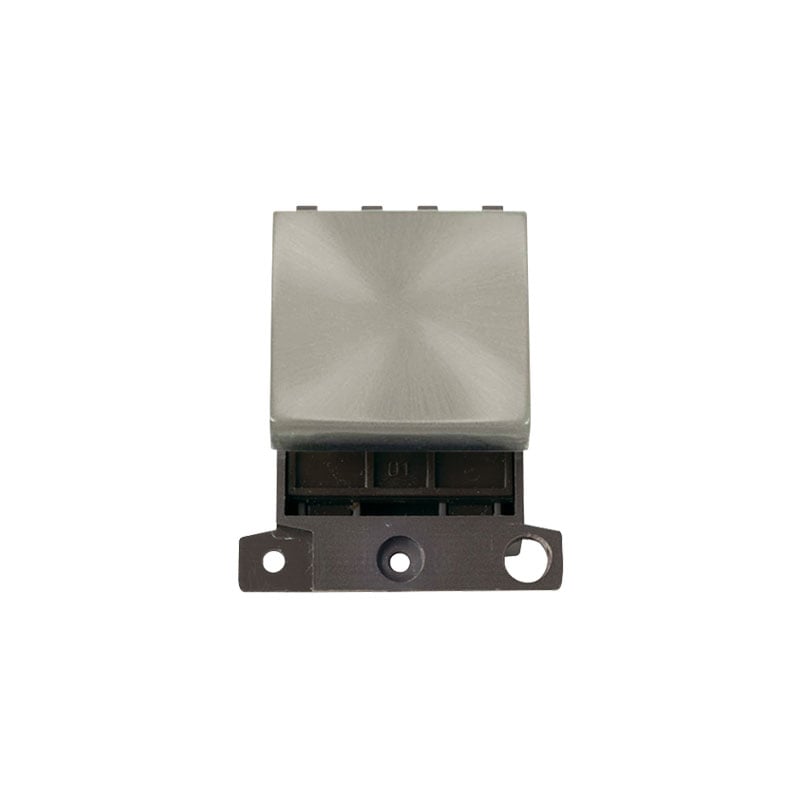 Click MiniGrid Ingot 20A 2 Way Switch Module Satin Chrome