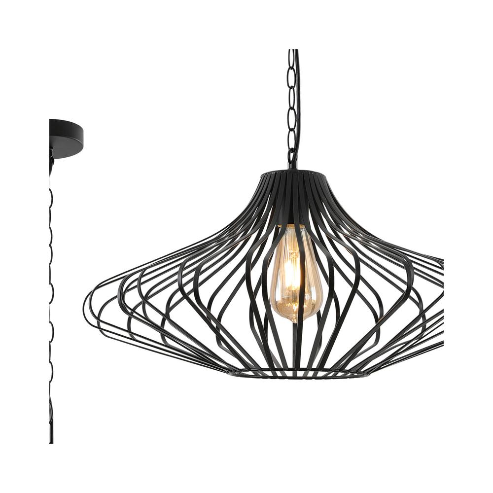 Luxuria Shabeatris 51cm Pendant Light E27 Matt Black