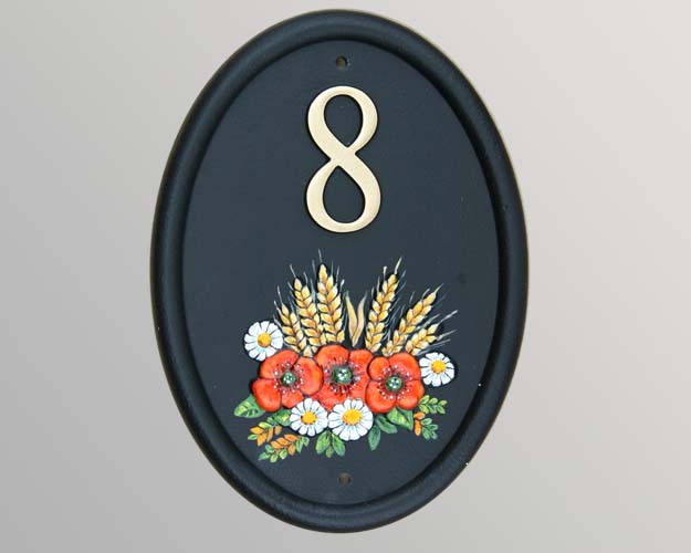 OHN2 - Oval house number with motif