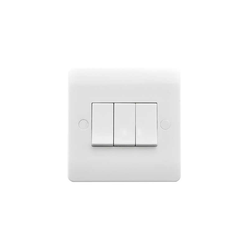 Hamilton Verve 3G 10A 2 Way Micro Grid Rocker Switch White