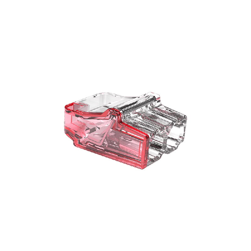 Unicrimp 450V Red Transparent 2 Port Push In Wire Connectors (Pack of 100)