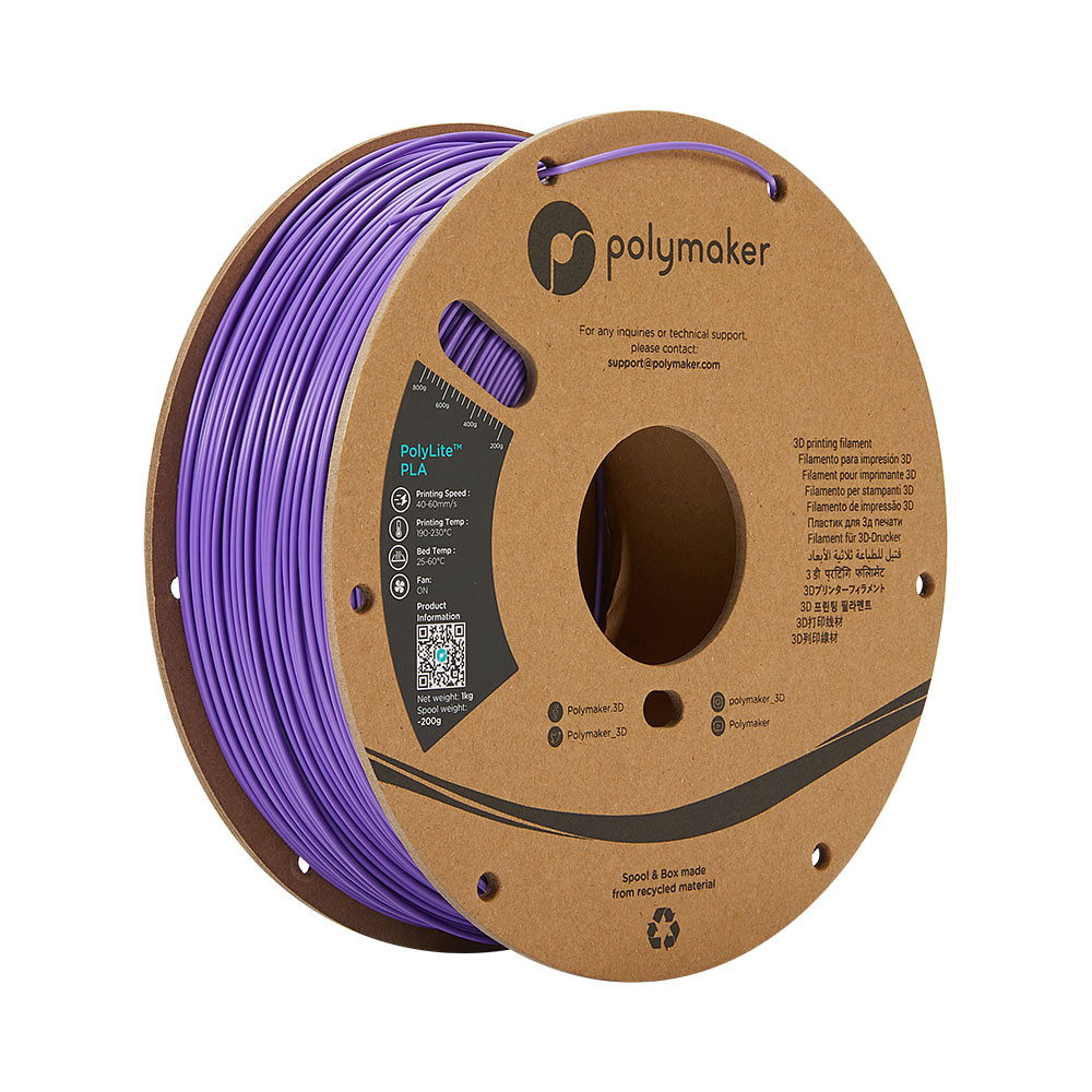 PolyMaker PolyLite PLA 2.85mm True Purple 3D printer filament 1Kg