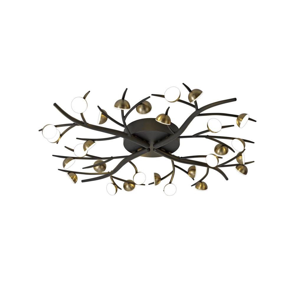 Luxuria *Grove 80cm 28 Light Flush 28x3W LED 3000K 4400lm Black/Antique Brass