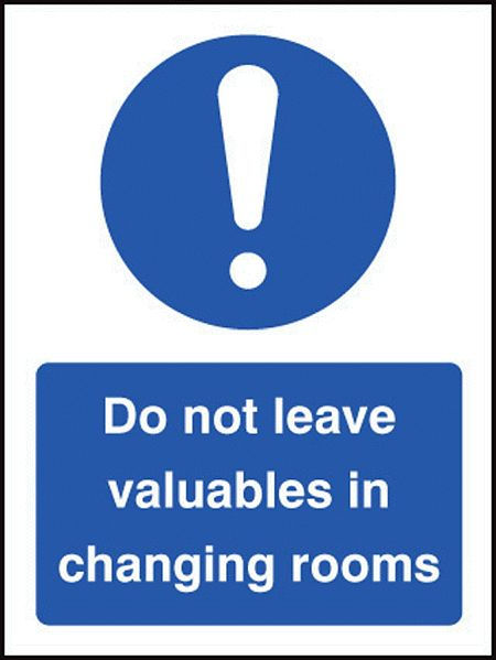 Do not leave valuables in changing rooms