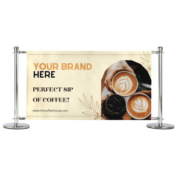 Coffee Cheers - Pre-Designed Coffee Shop Cafe Barrier Banner