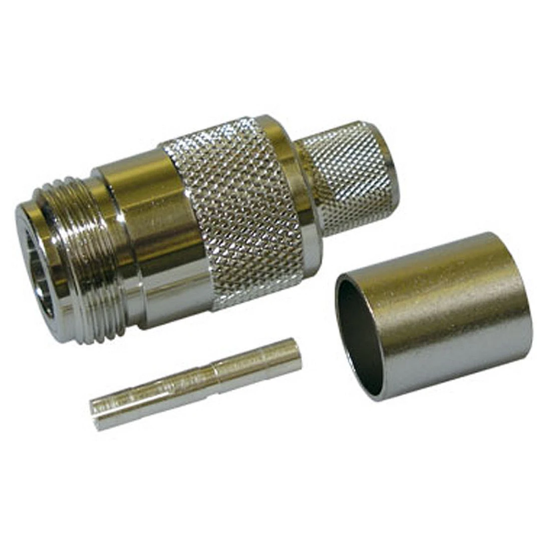 Telegartner J01021A0145 (100024005) 50 OHM Straight Cable Mount N Connector Jack Crimp Termination 0 to 11GHz, RG214,