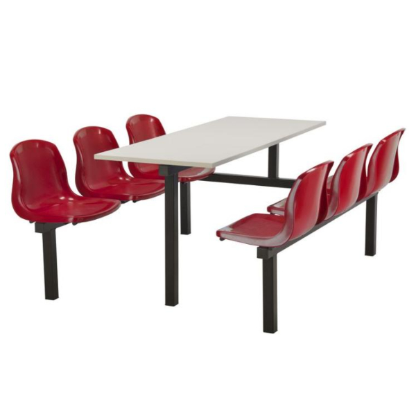 CU90 - 6-Seater Harvey Canteen Unit - 1 Way Access, Red, Grey