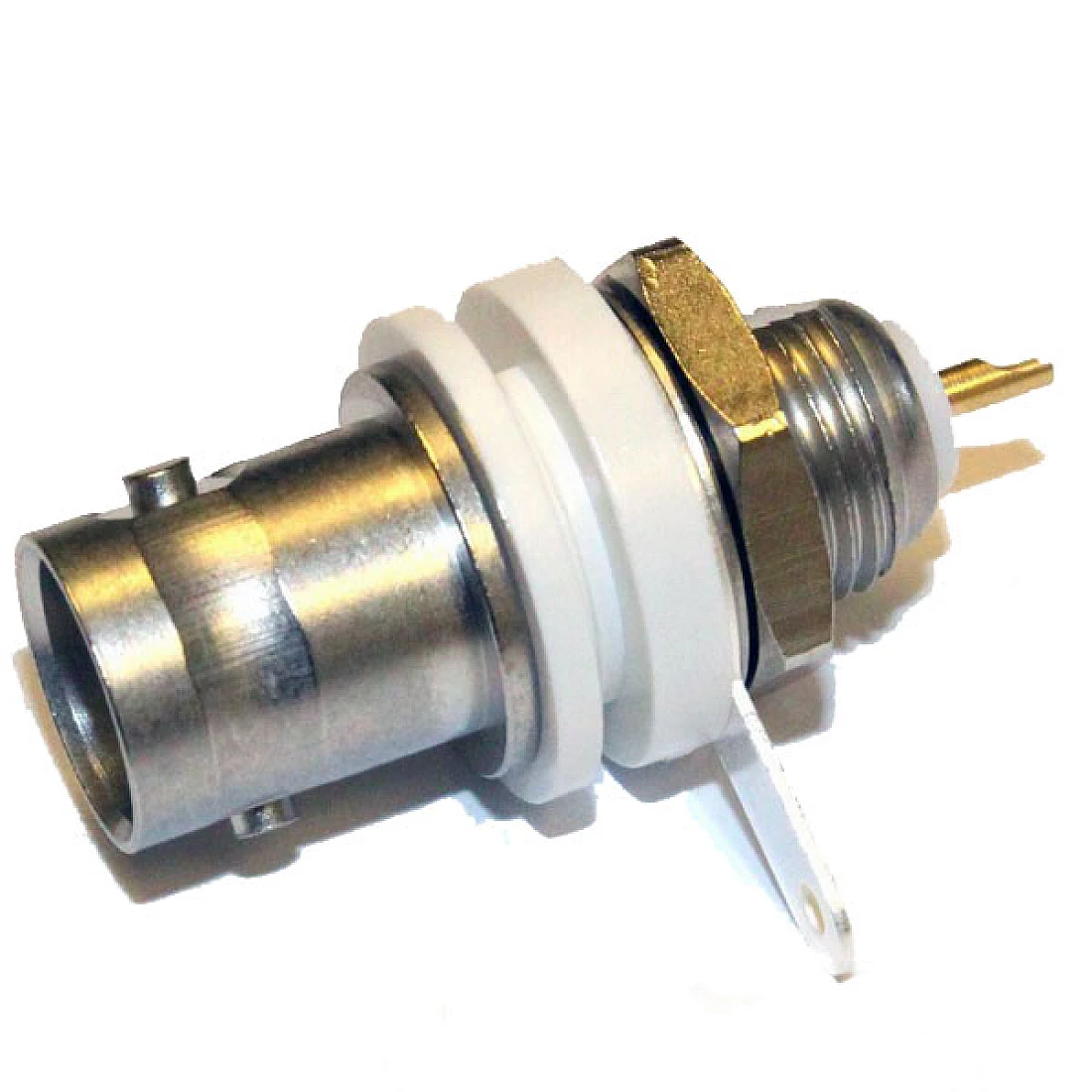 Telegartner J01003B1286 (100023574) Straight 75 Ohm Bulkhead Mount BNC Connector Socket Solder Termination Nickel