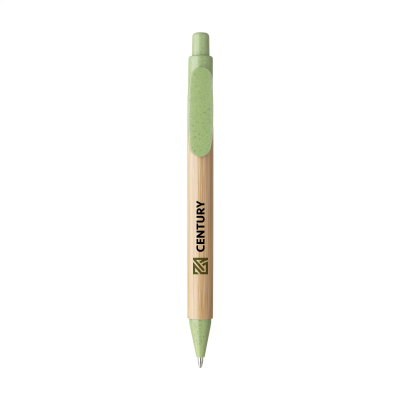 BAMBOO WHEAT PEN WHEAT STRAW BALL PEN in Green.