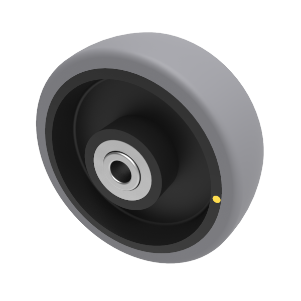 Electrically Conductive Rubber 100mm Ball Bearing Wheel 90kg Load