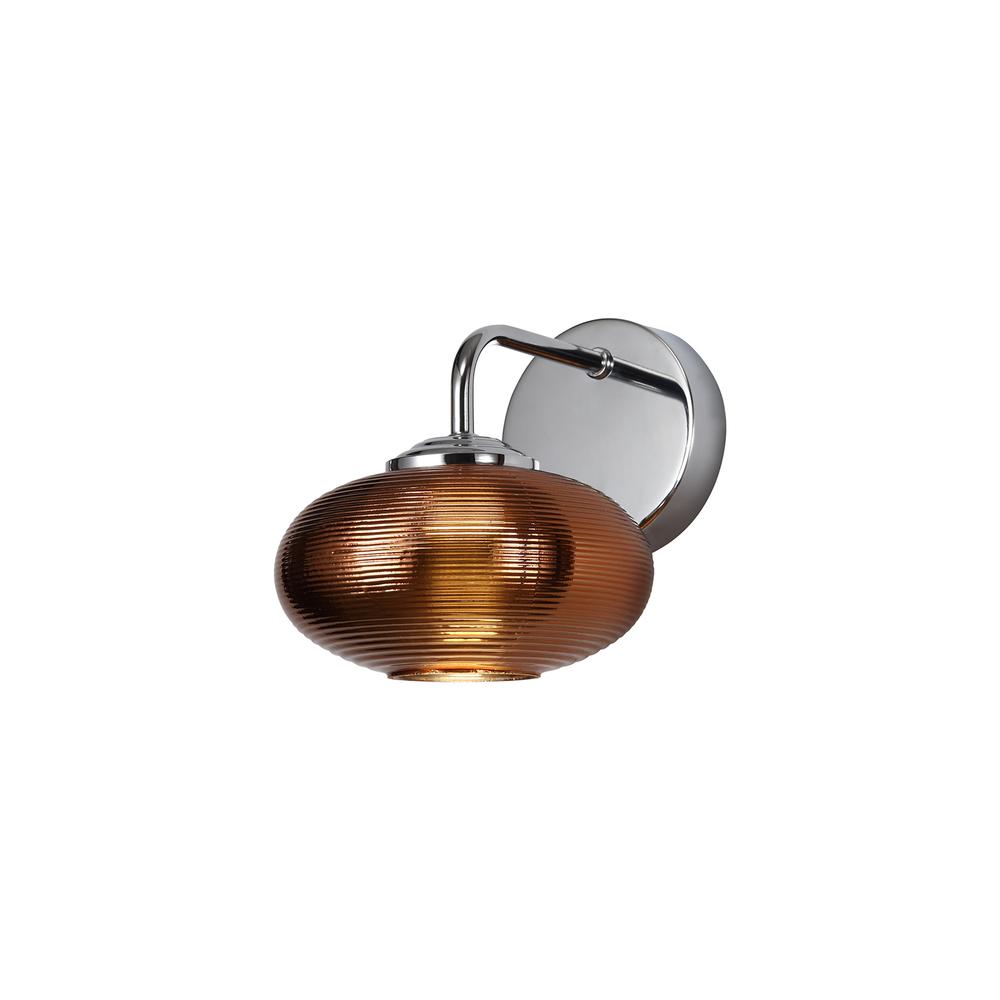 Luxuria Verneuil Wall Light Switched 1x8W LED 4000K Copper/Polished Chrome