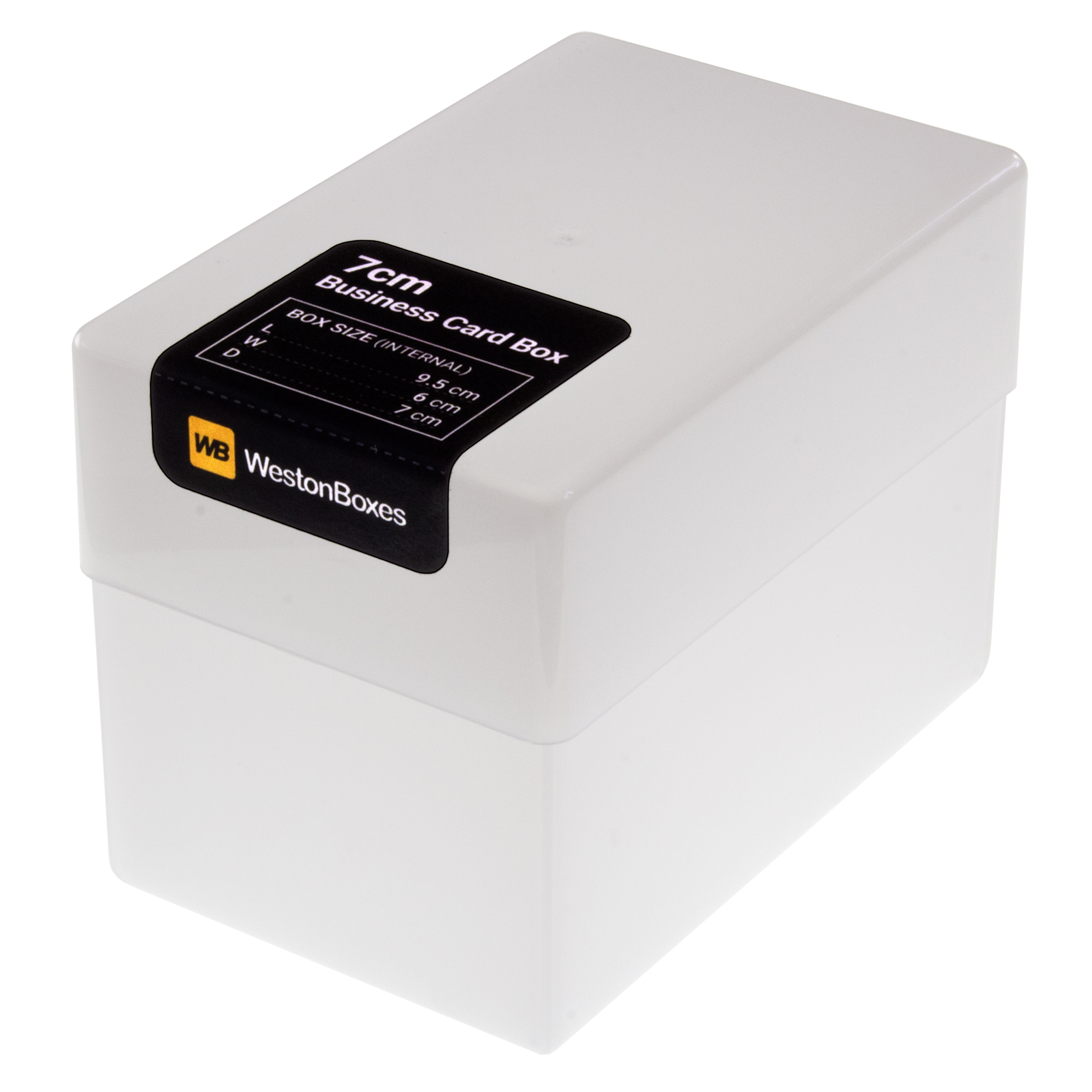 70mm Business Card Box, White, Semi-Transparent, TOUGH - Trade