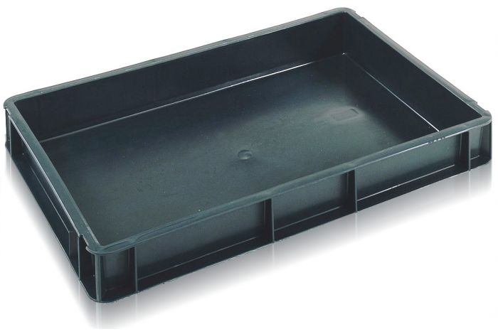 UK Suppliers Of 600x400x250 Black Eco Lidded Container (43 Ltr) For Food Distribution