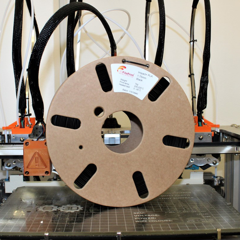 3D FilaPrint IMPACT + PLA Black 3D printing filament 1.75mm 2.3kg