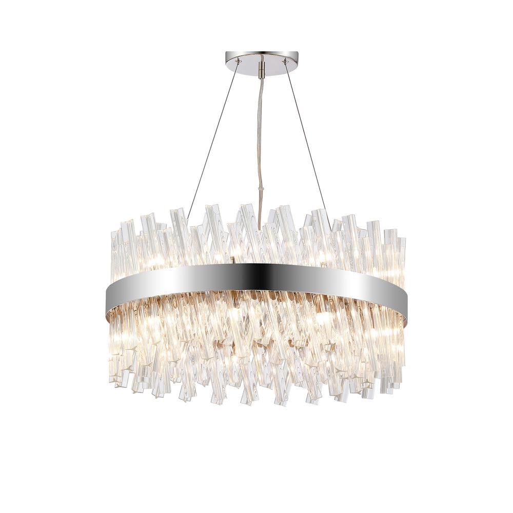 Luxuria Sylph 60cm 18 Light G9 Pendant Round Polished Nickel / Clear