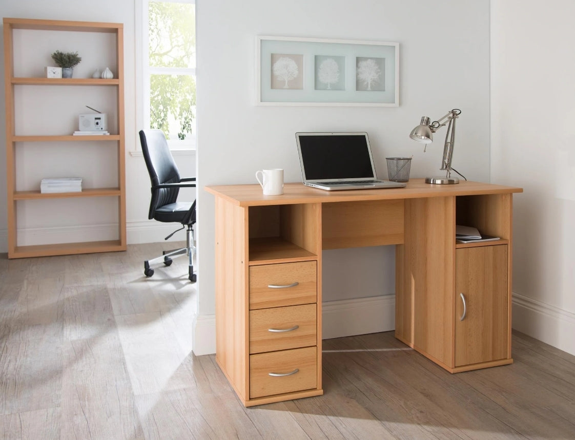 Maryland Home Office Desk - Beech, Walnut or White Option