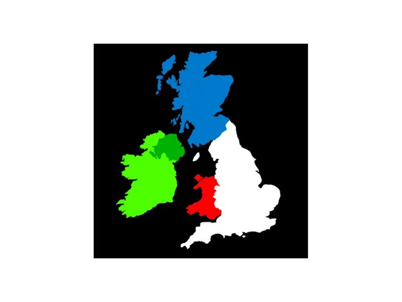 UK Map - Multicoloured