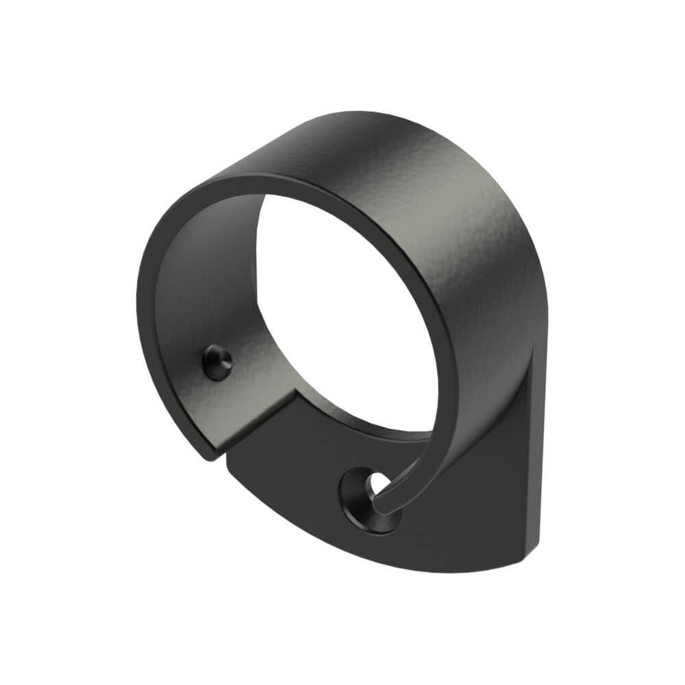 Aluminium 42.4mm Round Wall FlangePPC Black RAL 9005