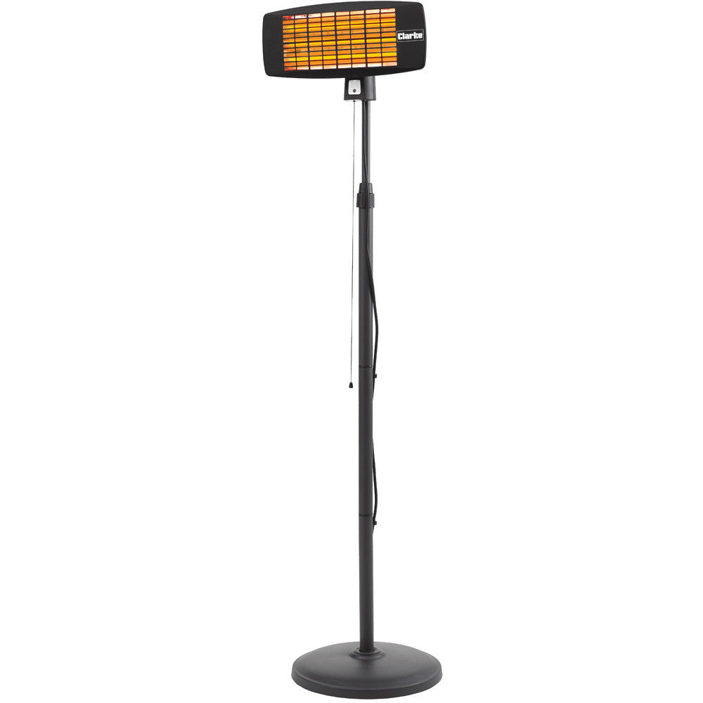 Clarke IQ2000S 2kW infrared quartz halogen heater with floor stand