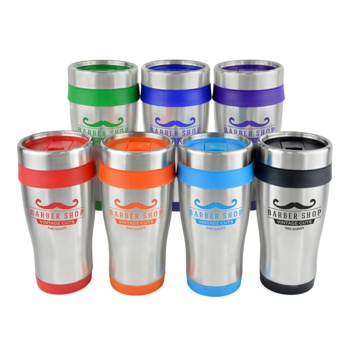 Ancoats 400Ml Stainless Steel Travel Mug With Trim And Lid