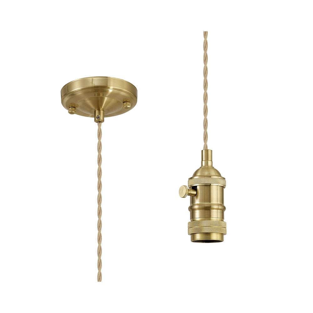 Luxuria Alaskan 11cm Switched Pendant Light Kit 1.5m E27 Brass / Pale Gold 2 Core Twisted Cable