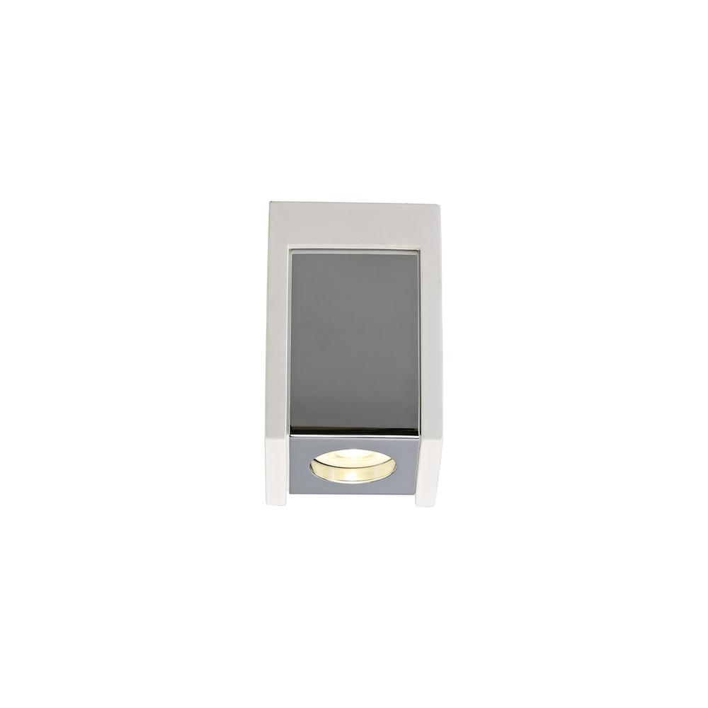 Luxuria Illumina 1 Light Square Ceiling GU10 White Paintable Gypsum With Polished Chrome Cover