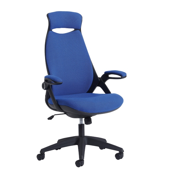 Tuscan High Back Fabric Managers Chair - Blue