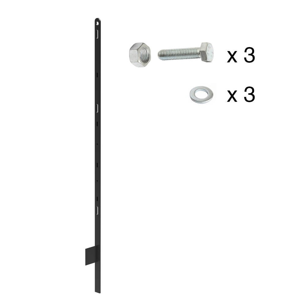 Estate Fencing - End Fixing Bar Powder Coated Black