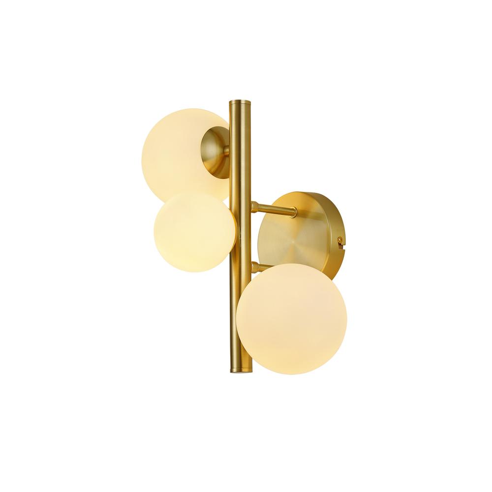 Luxuria Thorne Wall Light 3xG9 Satin Gold Opal Glass