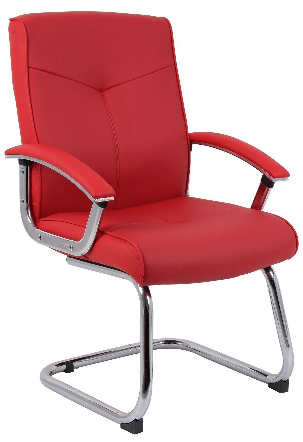 Red Leather Faced Visitor Chair - HOXTON-VISITOR UK