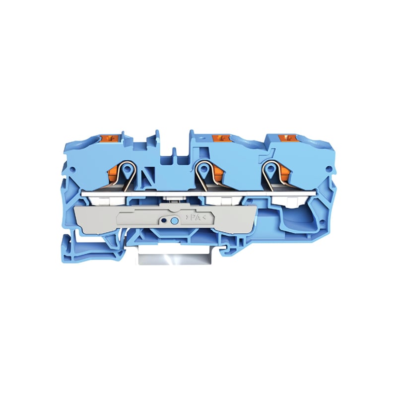 Wago Push Button Din Rail Through Terminal 16mm² Blue