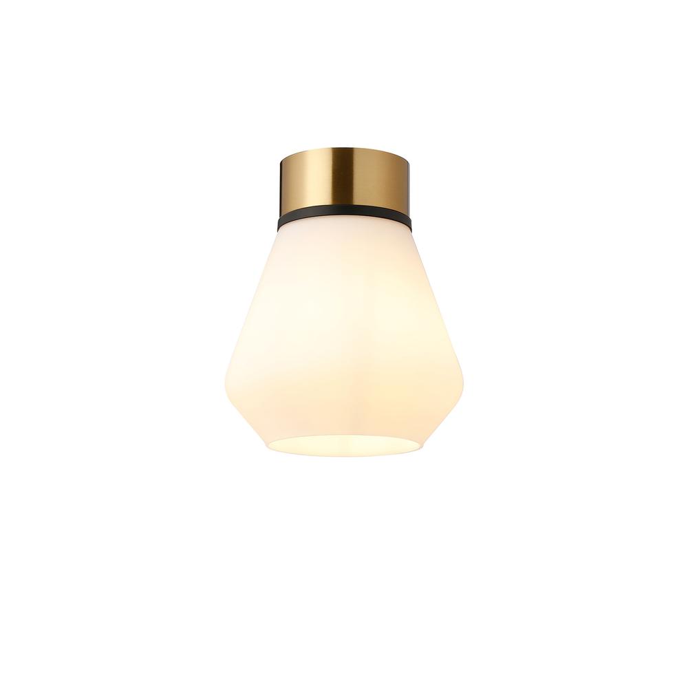 Luxuria Meash 18cm Ceiling Light E27 With Kite Opal Glass Brass / Opal