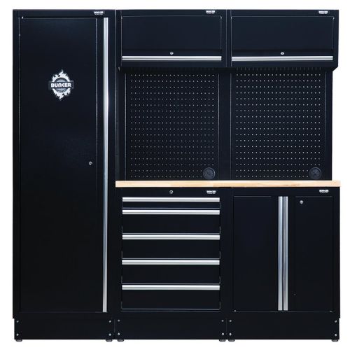 Draper Tools 04488 Bunker Modular Storage Combo With Hardwood Worktop 11 Piece