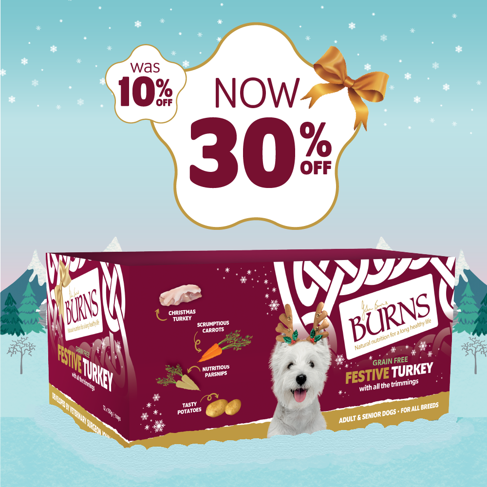 Stockists of Burns Wet Food -&#42 Now with 30% off &#42; Festive Turkey with all the Trimmings