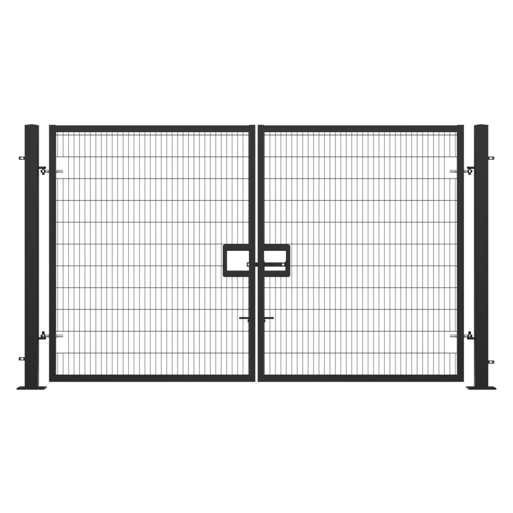 Twin Wire Double Leaf Gate 2.4H x 4mBlack Powder Coated Finish  Bolt-Down