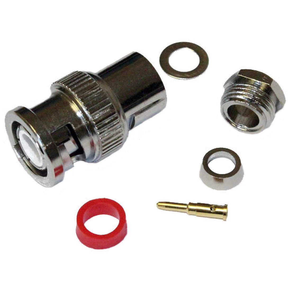 BPSC58D BNC Connector Plug Solder Clamp V Groove Clamp Style RG58C/U, 7806A, 9907, CNT-195, HPF195, KX 15, LMR-195,  LLA195 WCX195, 1.0/2.95 AF, RG-141A/U, URM43, URM76.