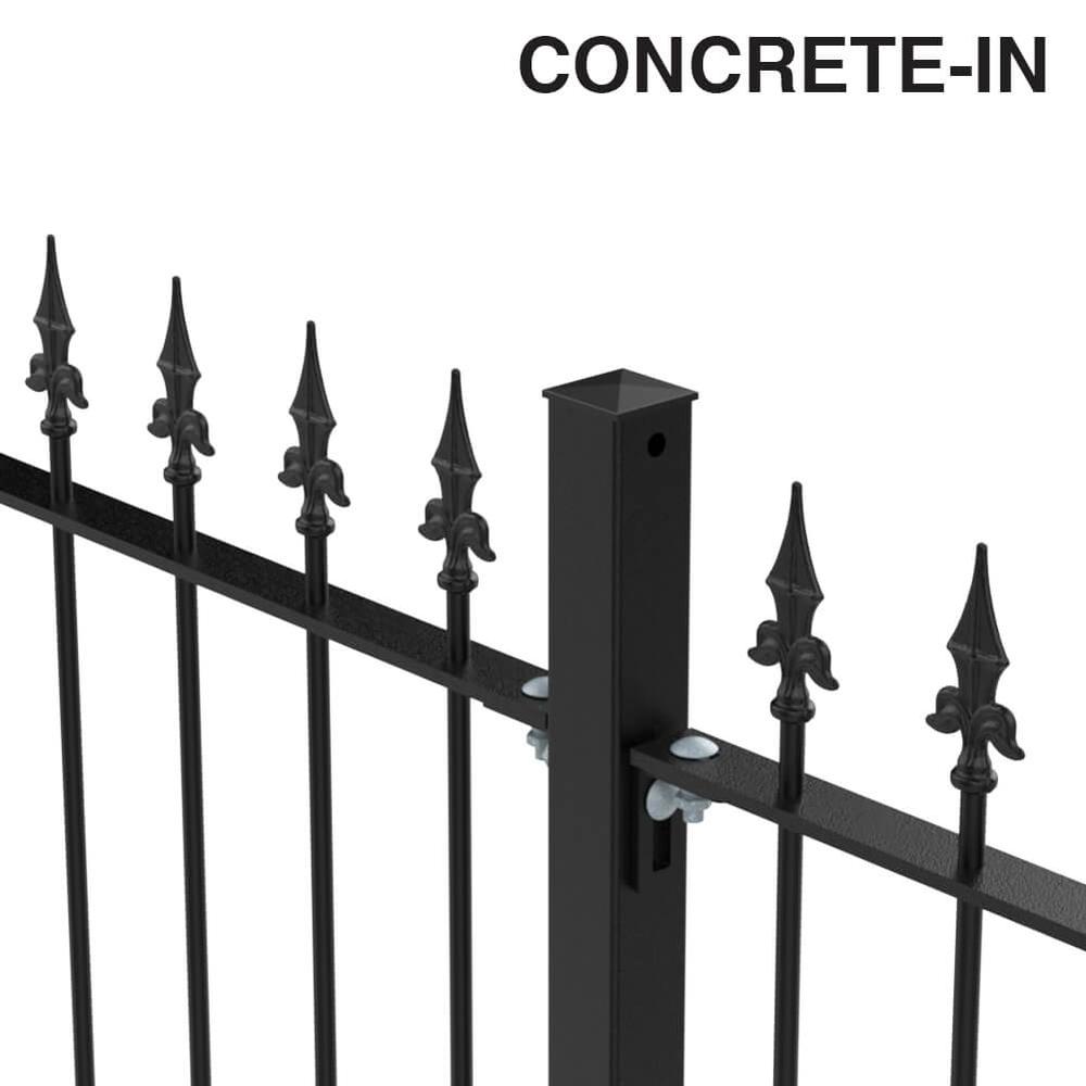 Fleur De Lis Railing - Concrete-In1200 x 12mm Bars - PPC Black - Metre