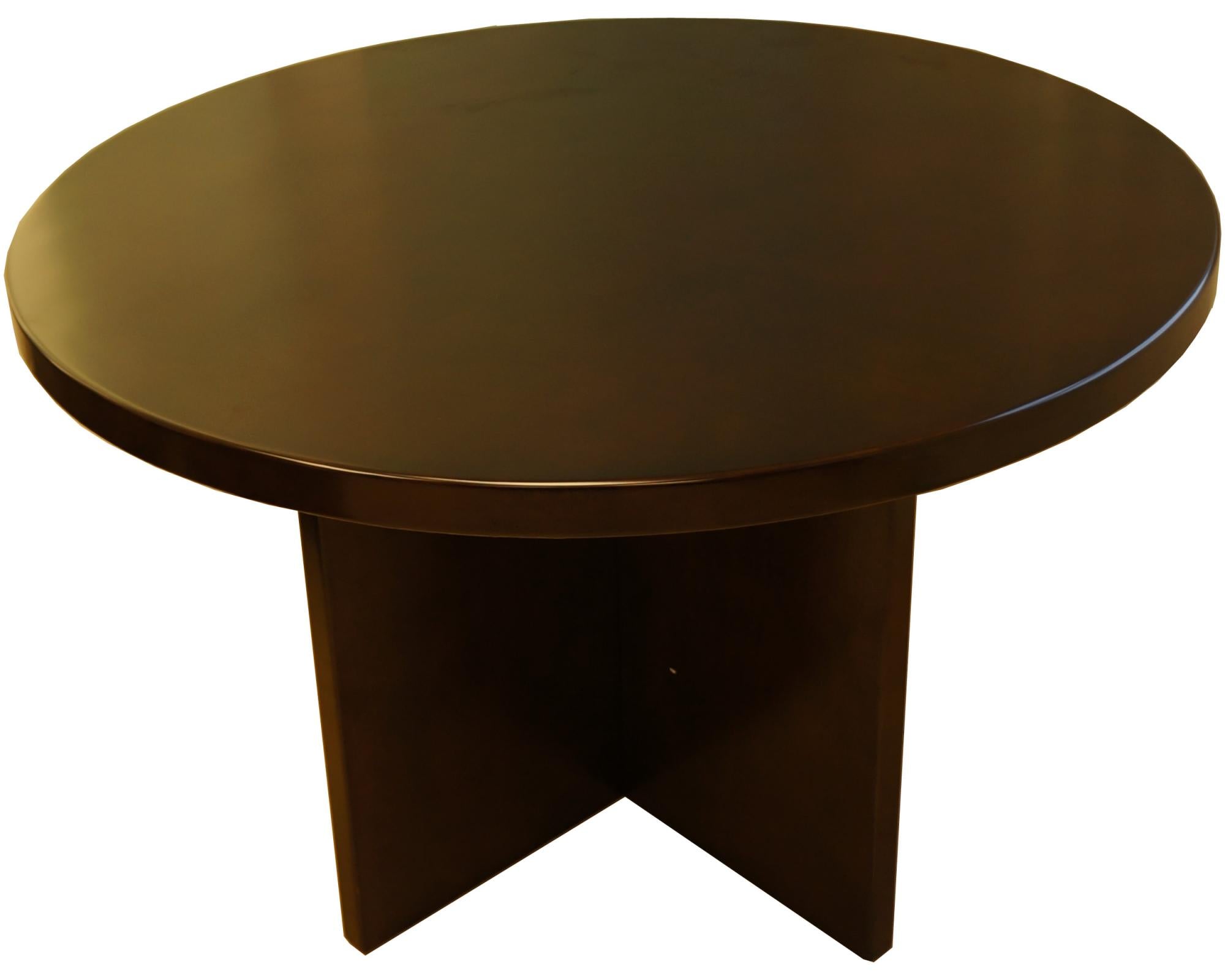 Small Round Meeting Table Wood Finish GRA-SM-RO-MET Huddersfield