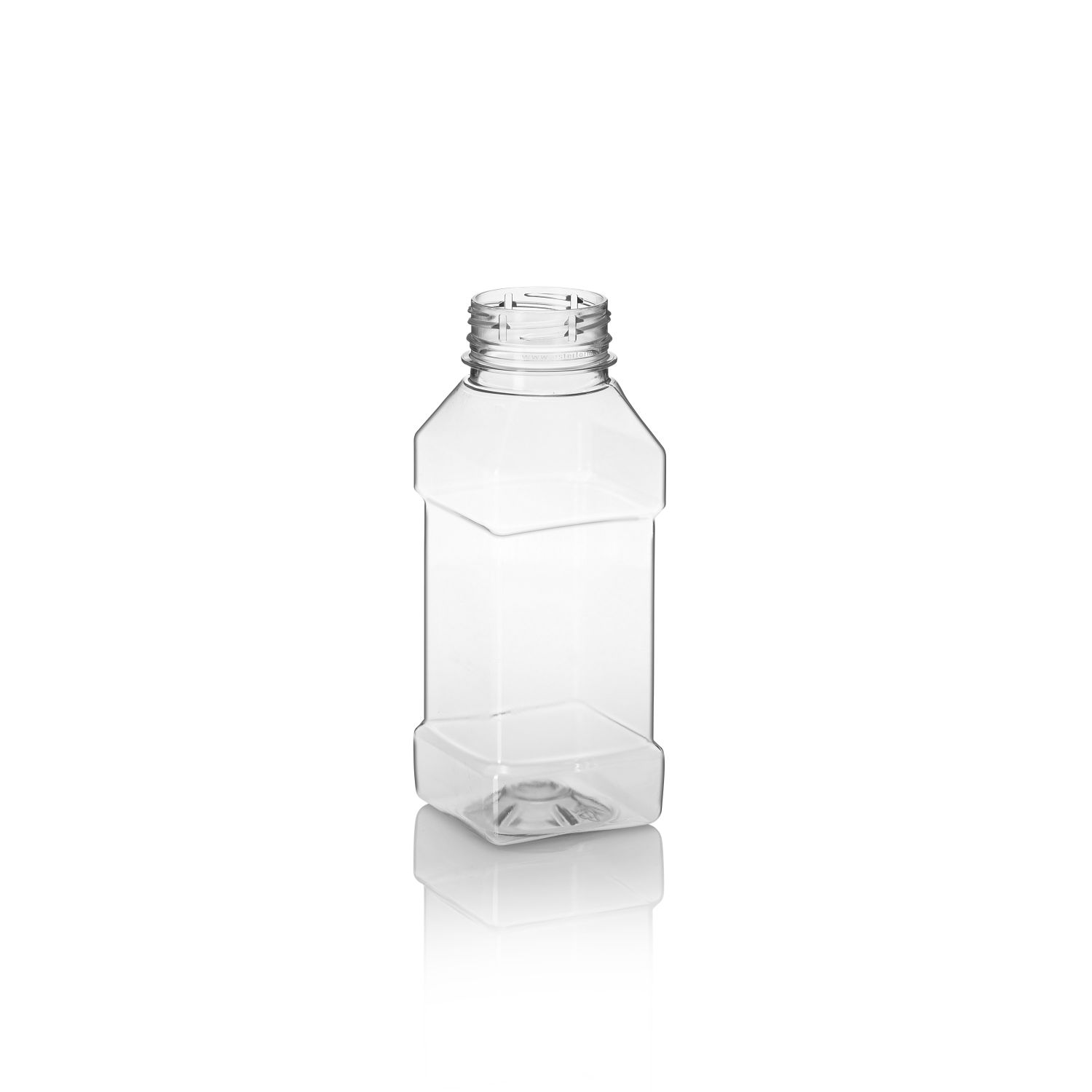 250ml Clear PET 30&#37; PCR Square Juice Bottle