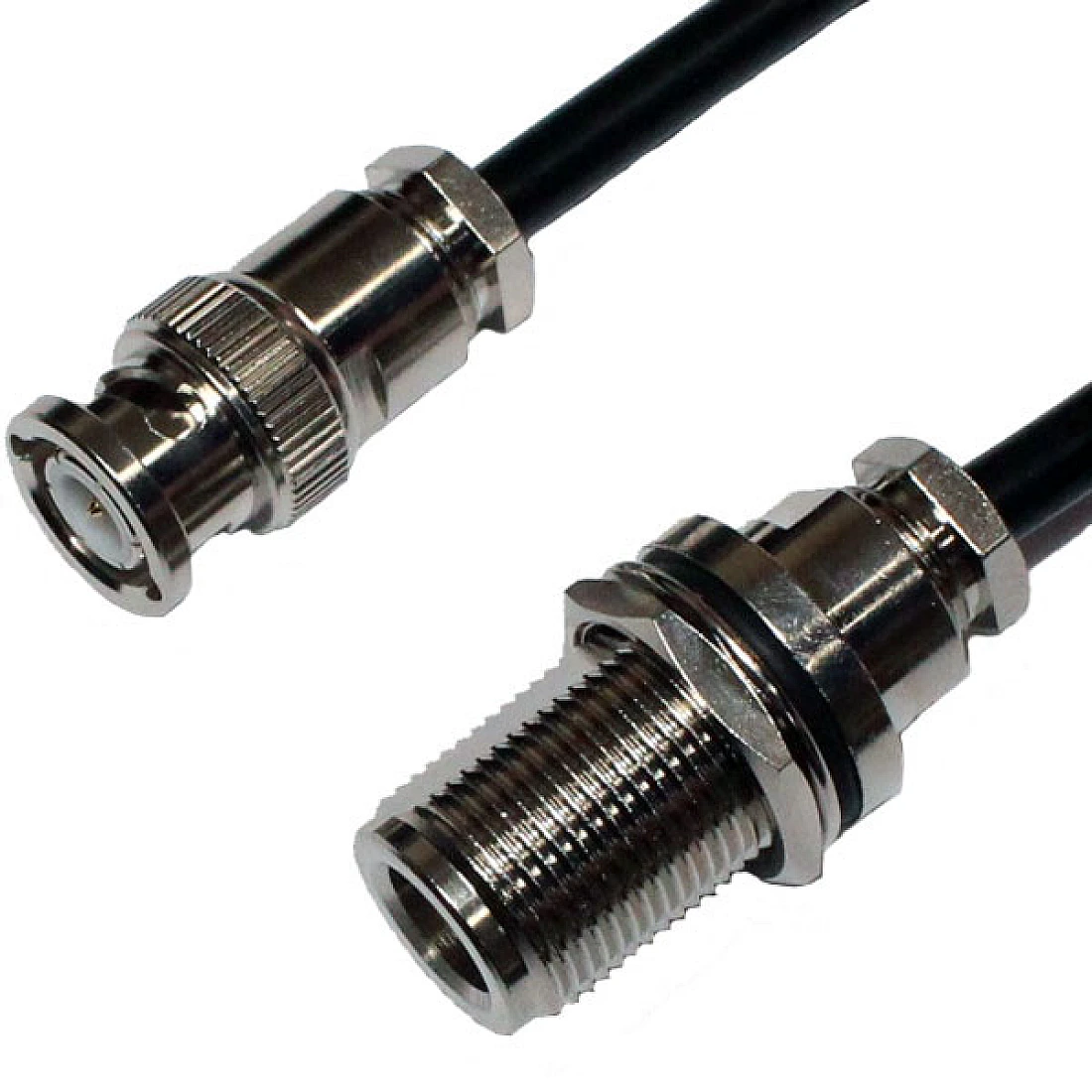 BNC PLUG TO N BULKHEAD JACK RG223 2.0M SOLDER CLAMP
