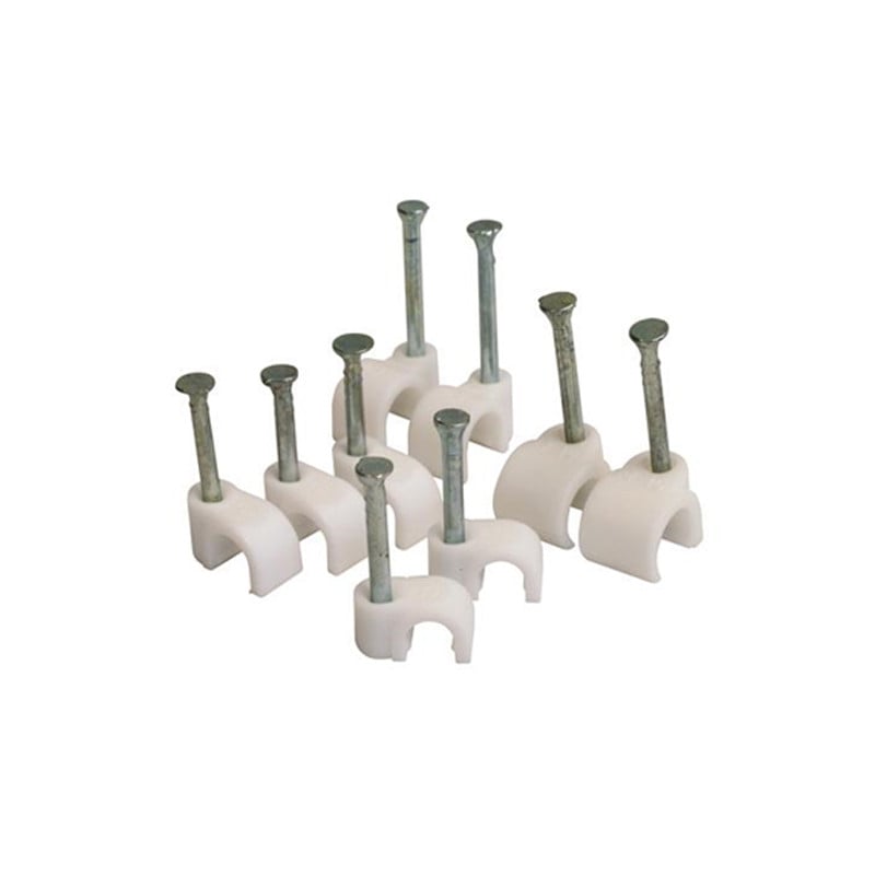 Cable Clips for Round Cable (Per 100)-9mm White