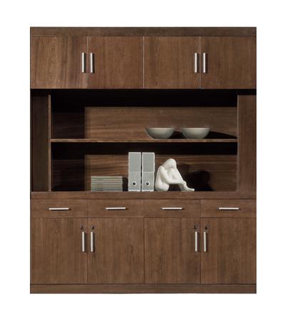 Large Luxury Real Wood Veneer Executive Bookcase with Open Shelving - 2000mm - KM5B44 North Yourkshire