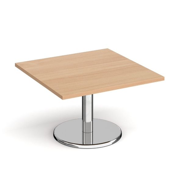 Pisa Square Coffee Table with Chrome Base - Beech