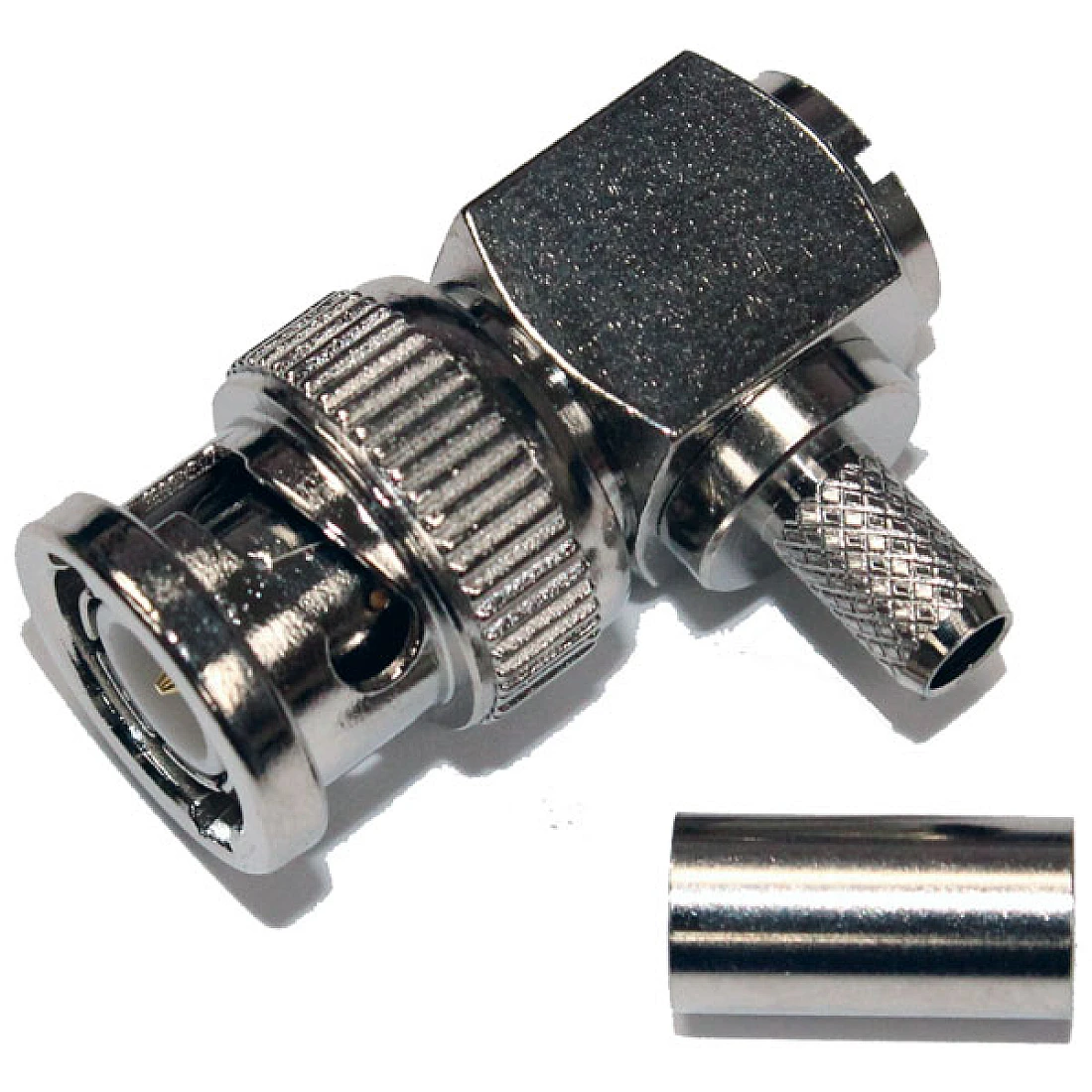 BNC Elbow Crimp Solder Male Plug RG58